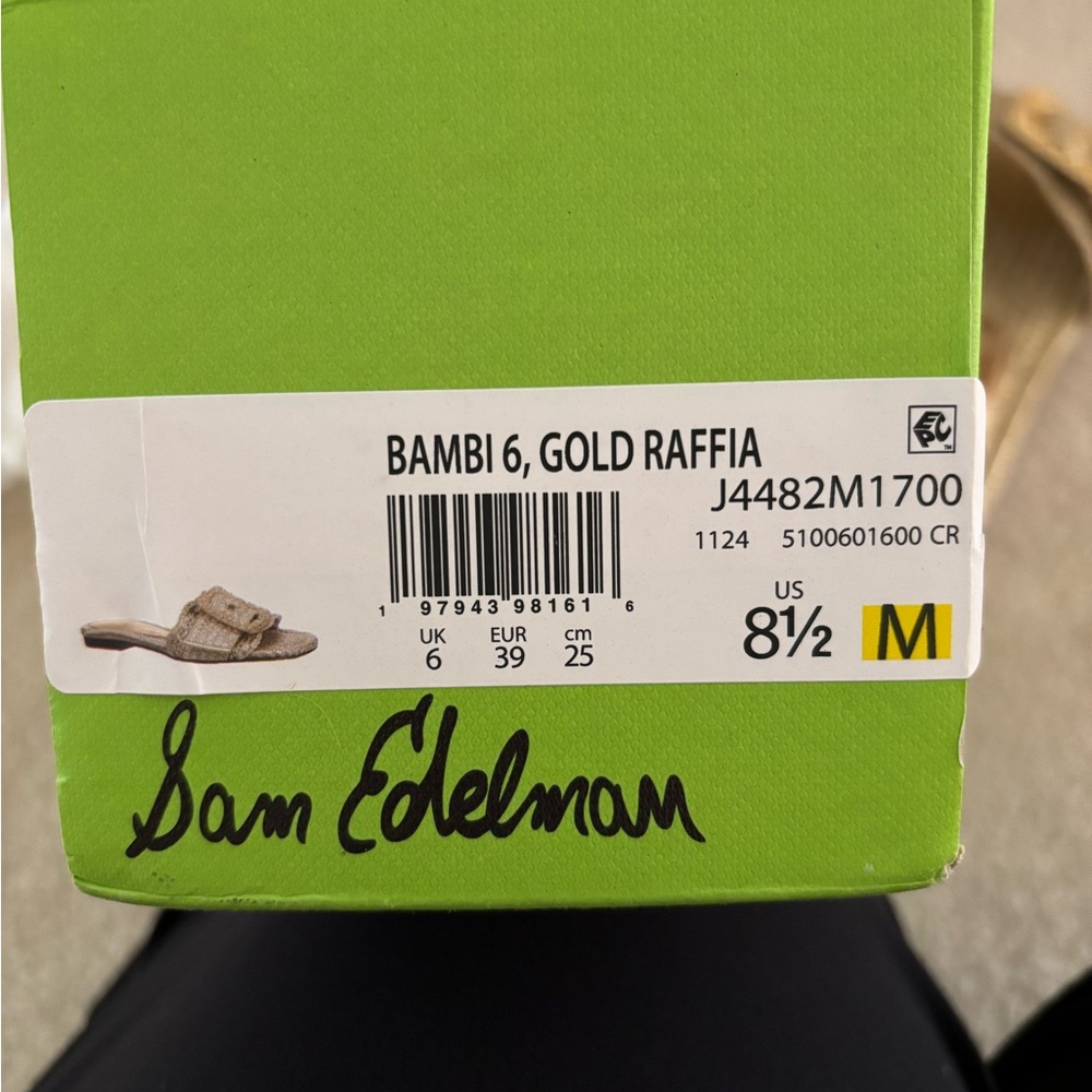 Sam Edelman Gold Textured Slide Sandals - Picture 4 of 4